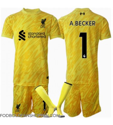 Liverpool Alisson Becker #1 Målmand Tredjetrøje Børn 2024-25 Kortærmet (+ Korte bukser)